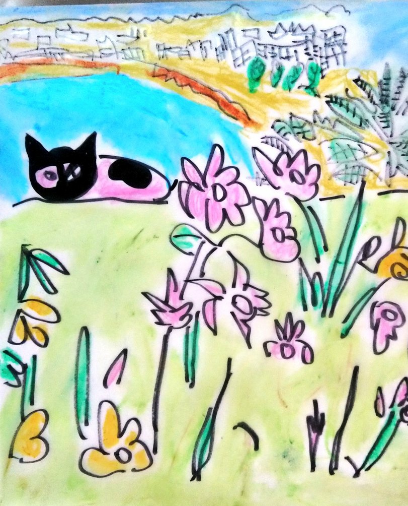 Artispolitical Caturday Paysage Nicoise Chat Et Corniche Encre Et Aquarelle Hasanjafri Art Artwork Peinture Painting Artcontemporain Artispolitical T Co G6eli3yzj3