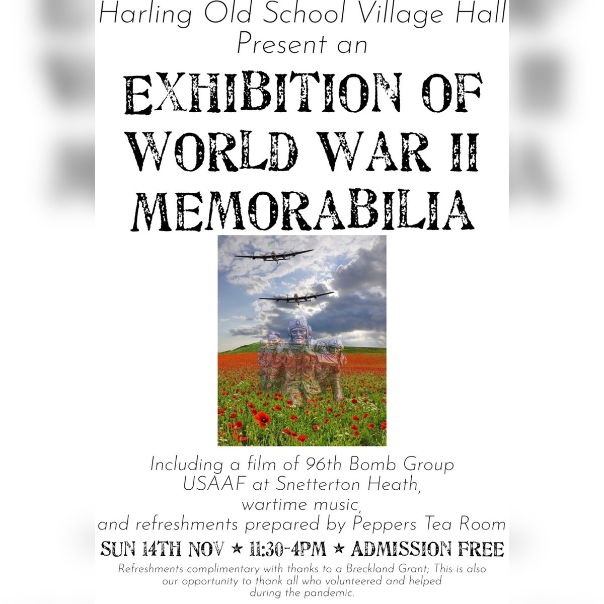 HarlingOld's tweet photo. We are really looking forward to our Exhibition of WW2 memorabilia next Sunday. Please help us spread the word. #eastharling #exhibition https://t.co/HKGab3CMle