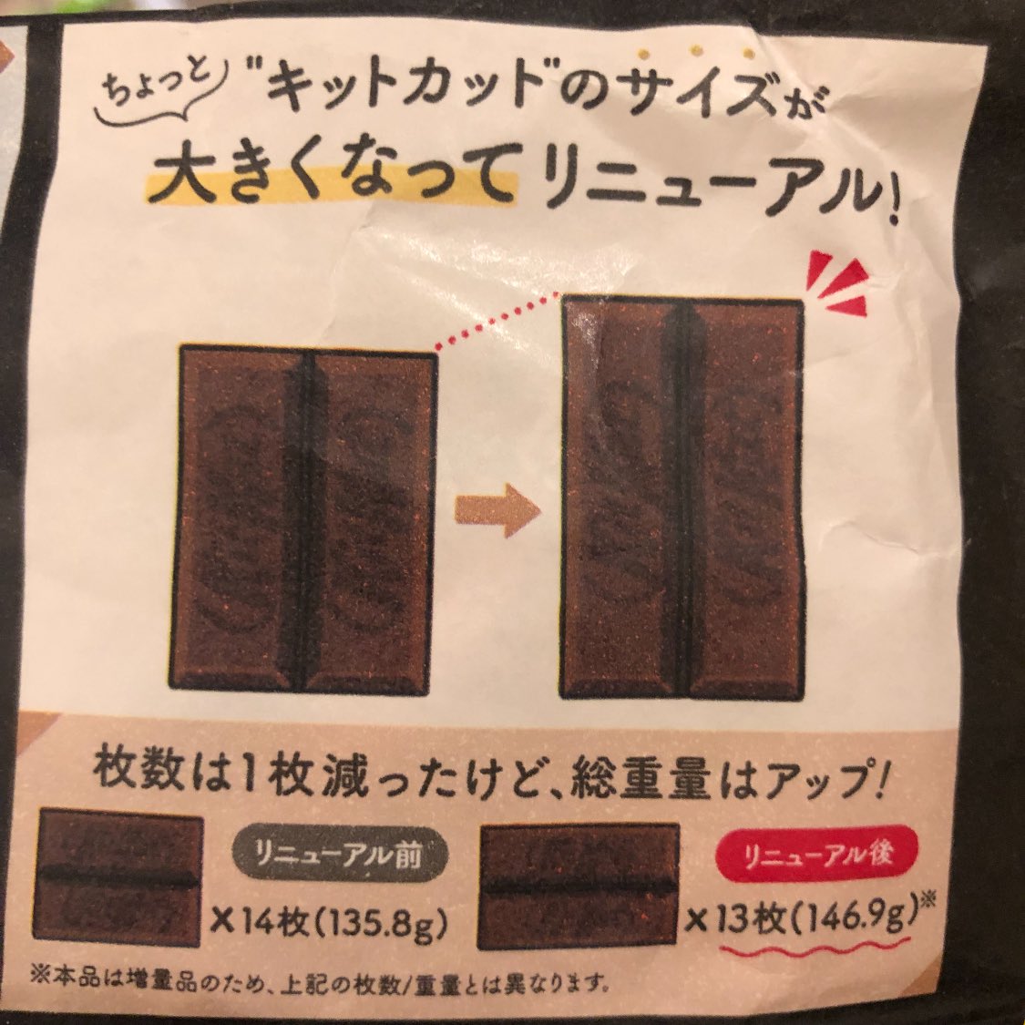 小さくなった時はサラっと変えたのに 元の大きさになったらめっちゃ主張してくるキットカット 満点のテストは見せたいけど 0点のテストは隠すやろ Togetter 小さくなった時はサラっと変えたのに 元の大きさになったらめっちゃ主張してくるキットカット 満点のテストは見せたいけど 0点のテストは隠すやろ Togetter