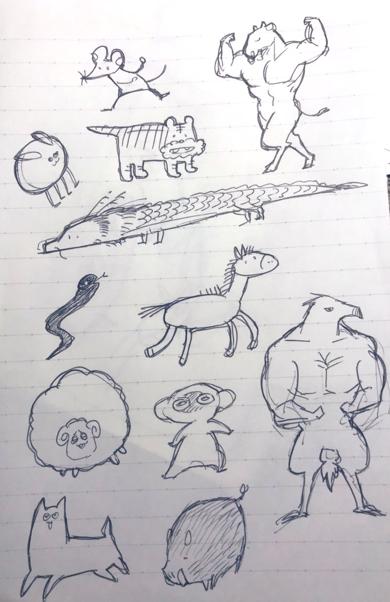 仕事中に暇を持て余した私が描いた十二干支だ! 