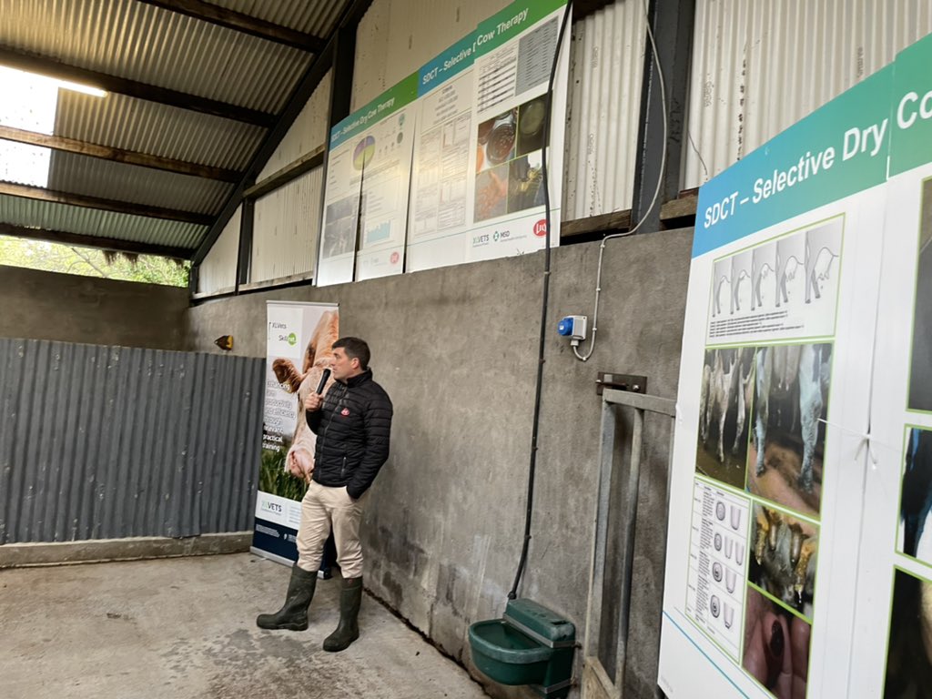 JackOConnor_'s tweet photo. crowd in how technology can further improve their production system from a labour and animal welfare point of view.
Local vet Patrick Clerkin gave some really simple practical advice to farmers ahead of drying off cows and tips for those considering #SDCT https://t.co/w41fA2GkHi