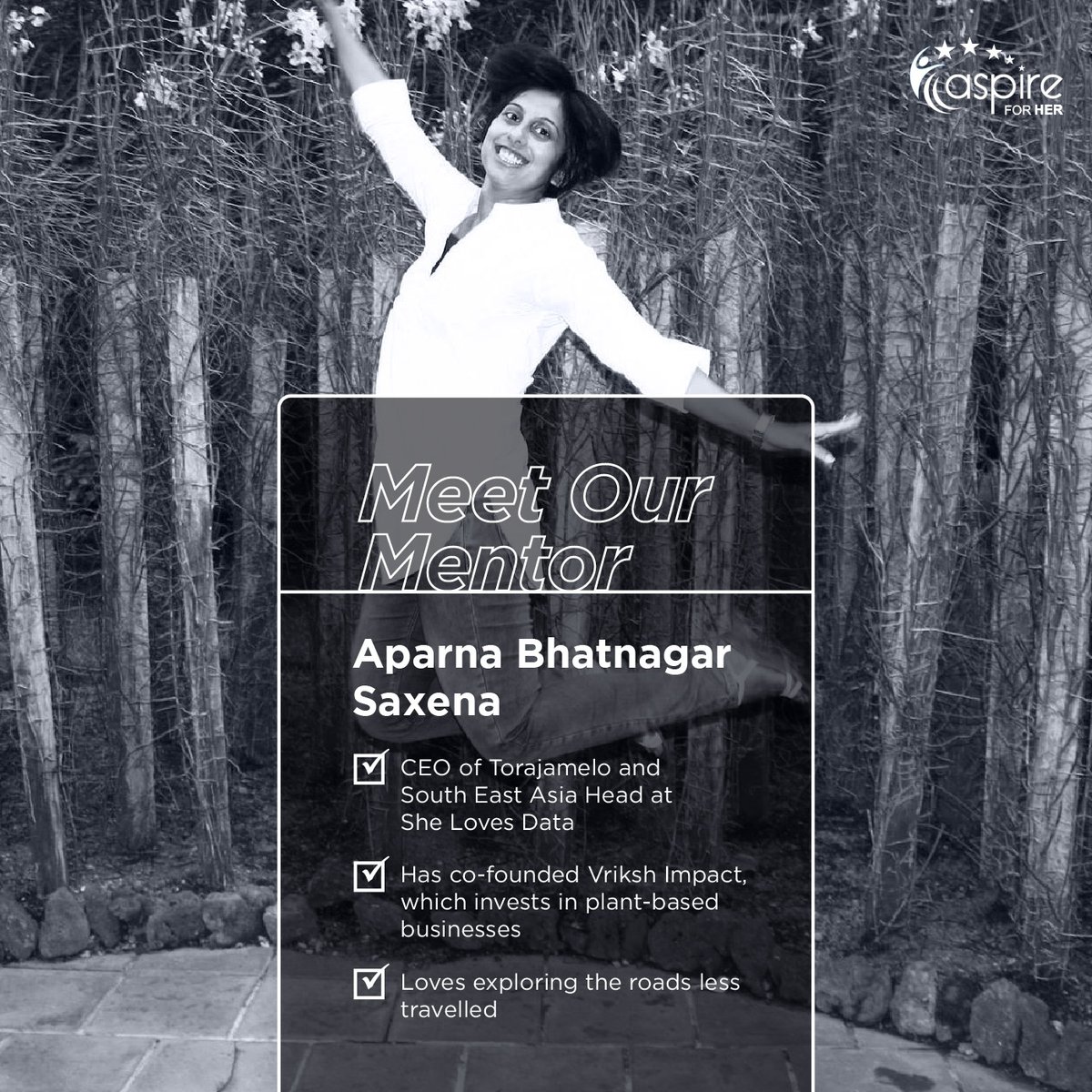 her_aspire's tweet photo. She’s a CEO, a founder, a businesswoman and an advisor. If you are looking for a mentor who knows the ins and outs of the business world, @aparnasaxena11 is the ideal choice.
To be mentored by her, join our community: https://t.co/SJF3YVwYdY
#AspireForHerMentor #AFHMembersOnly https://t.co/u0Eyialrtb