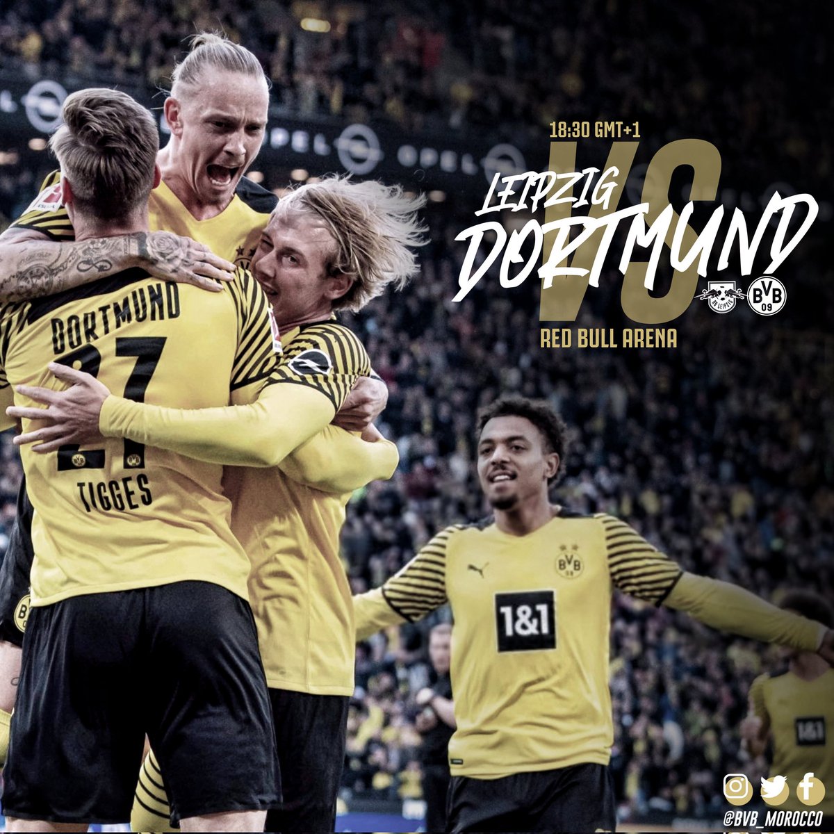 BVBMOROCCO15's tweet photo. MATCHDAY ⚽
#BVB #BVB09 #HejaBVB #MatchDay #Spieltag #Bundesliga #RBLBVB #Tigges #MariusWolf #Brandt #Malen https://t.co/ga1n4hWUJQ