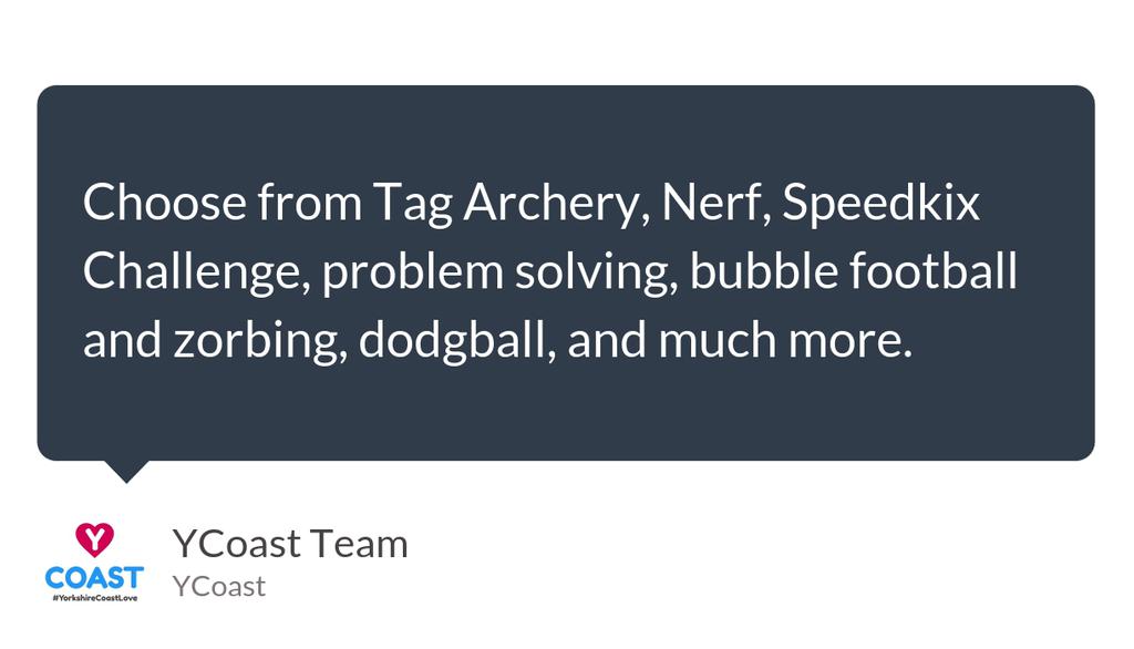 YCoast4's tweet photo. We offer exciting and fun activities for parties for kids and adults.

Read more 👉 https://t.co/L1c14TUOwS

#StagandHen #YCoastLove #TagArchery #ProblemSolving #BubbleFootball https://t.co/kfEwFRss6q