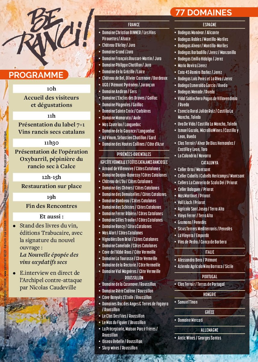 spanish_wl's tweet photo. Agenda #winelover 6 y 8 nov: @pazlevinson dirige Sumillería Efímera en @barbadillo en Sanlúcar, cata de vinos chilenos con @juanma74tm en Pamplona, Salón de vinos secos oxidativos Be Ranci en Perpignan y comienzo de la #SherryWeek en todo el mundo
https://t.co/uhE8qLdD5O https://t.co/G8A9NhTi9B