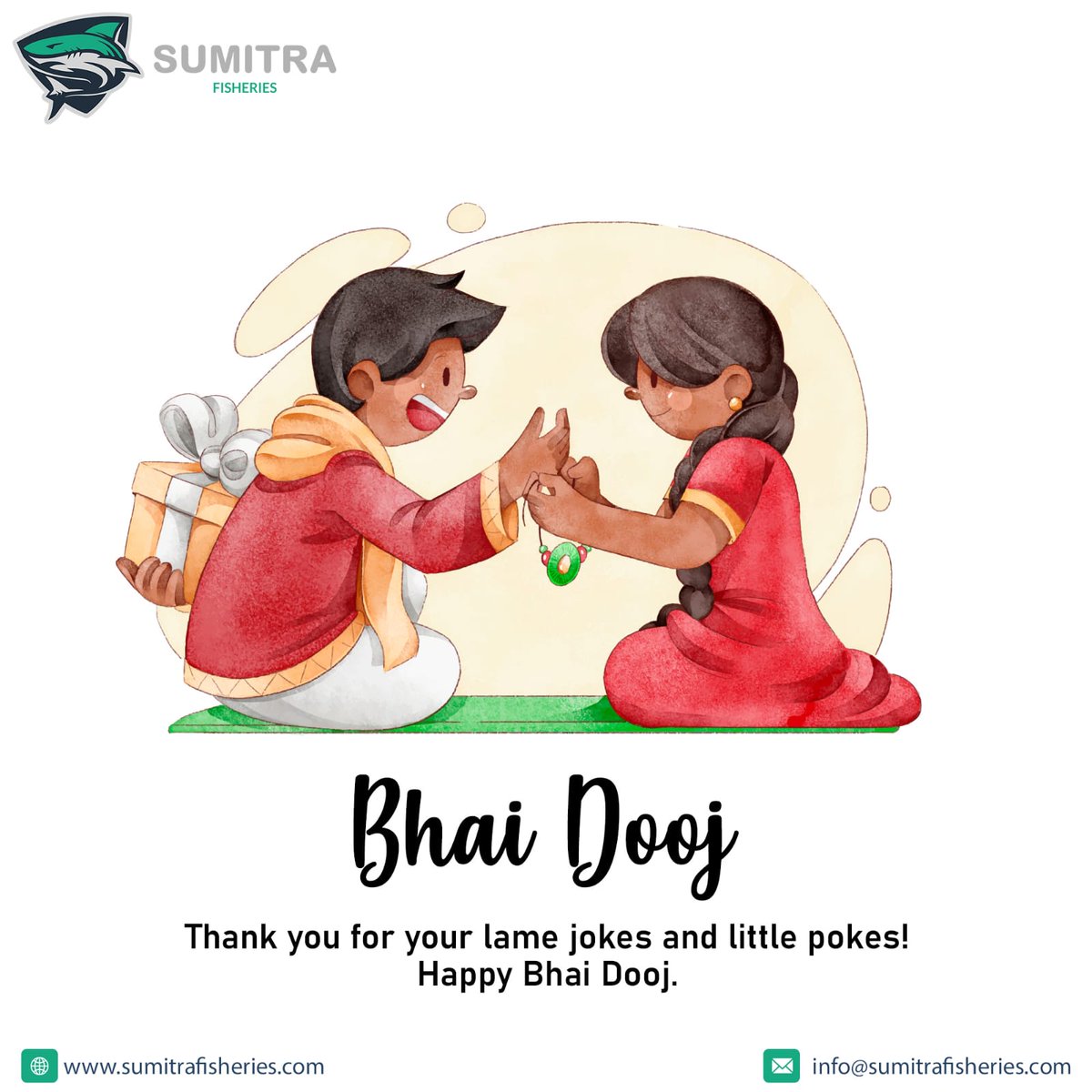 sumitraseafoods's tweet photo. May God bless you with prosperity, health, wealth, happiness throughout your life. Let us pray for each other and hope we stay safe all the time. 
Best wishes for Bhai Dooj.

#bhai #bhaidooj #brother #brocode #brothersisterlove #brothersisterbond #festival #festivalseason #festi https://t.co/aCgkxphcPL