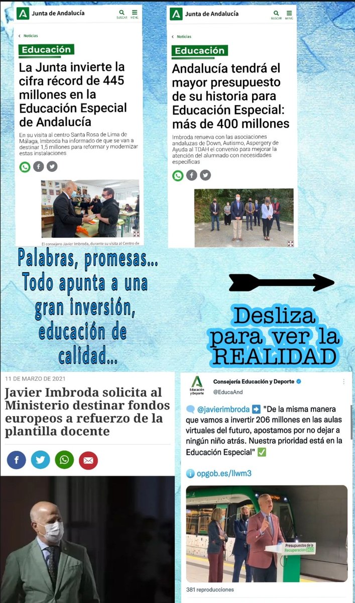 por_diversidad's tweet photo. Desde el colectivo de JUNTOS POR LA DIVERSIDAD decimos #BASTAYA de promesas, noticias, inversiones vacías... 
🟡NO se juega con :
-Recursos para el alumnado
-Cubrir bajas a tiempo real
-Convocatorias de SIPRI
-Familias de alumn@s
-Ratio 
-Calidad educativa 
-La educación https://t.co/WYWV6jC3mf