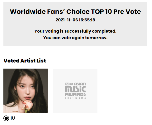 dlwlrrna's tweet photo. Have you vote for #iu #MAMAVOTE today?

Go vote now if you haven't done that~ https://t.co/UtnDsJjgYG https://t.co/zd5g5eeK4D