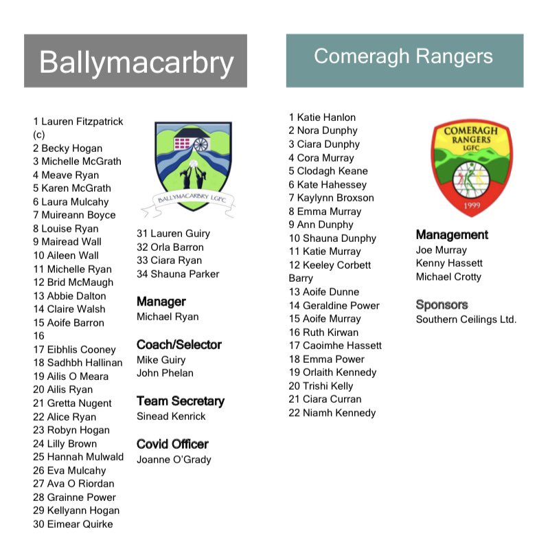 ✨ It’s County Final Weekend! ✨ 

Buy your tickets at the link below and show your support for our senior panel at 3pm tomorrow (Sun 7th Nov) in Dungarvan GAA. 

Tickets: universe.com/events/K39CX4