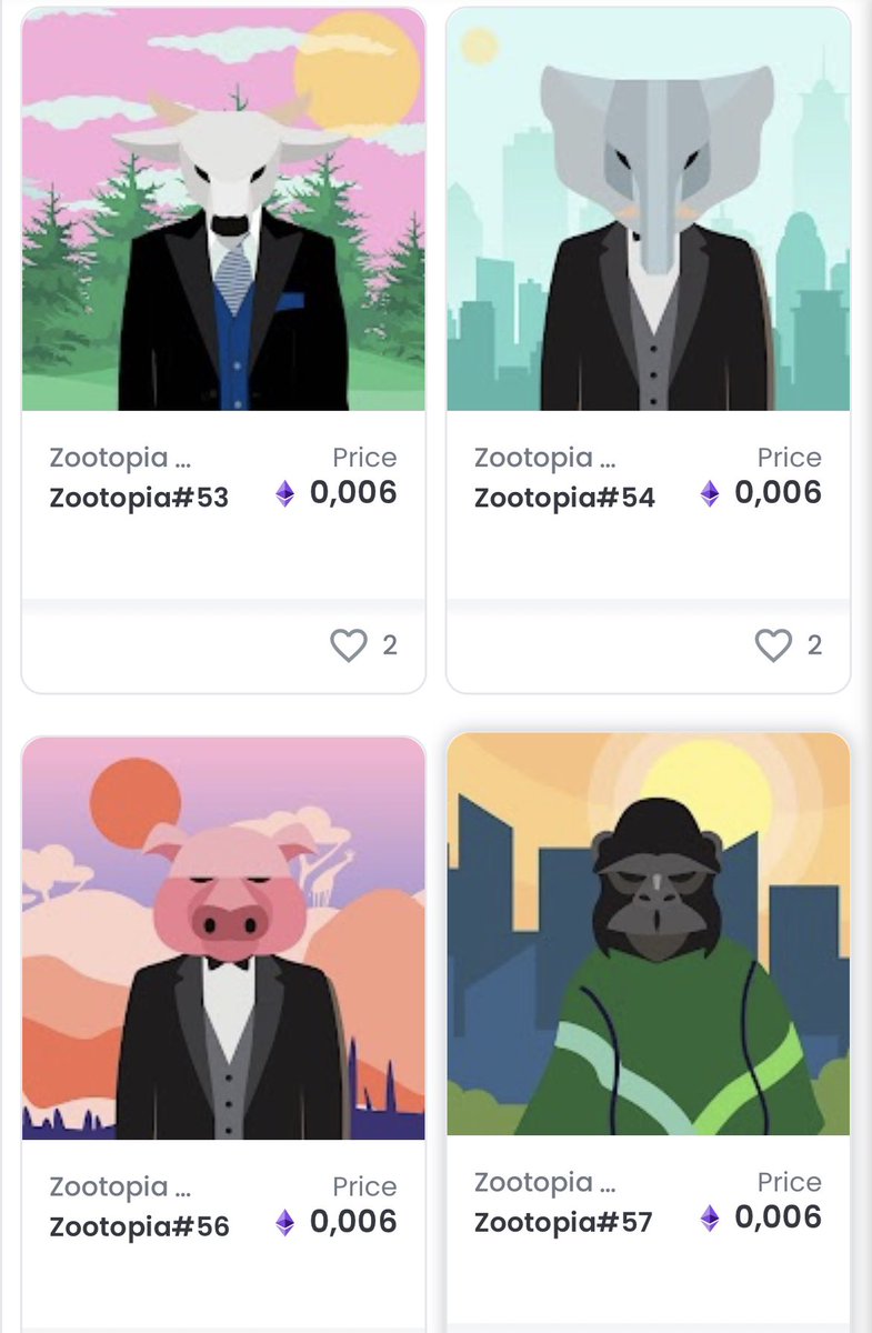 Easy way to start invest your #NFT today. 

Floor price now is 0,006 #eth only. 

opensea.io/collection/zoo…

#nftart #nftcollectors #NFTcollectibles #nfts #NFTCommunity #Cryptoart
