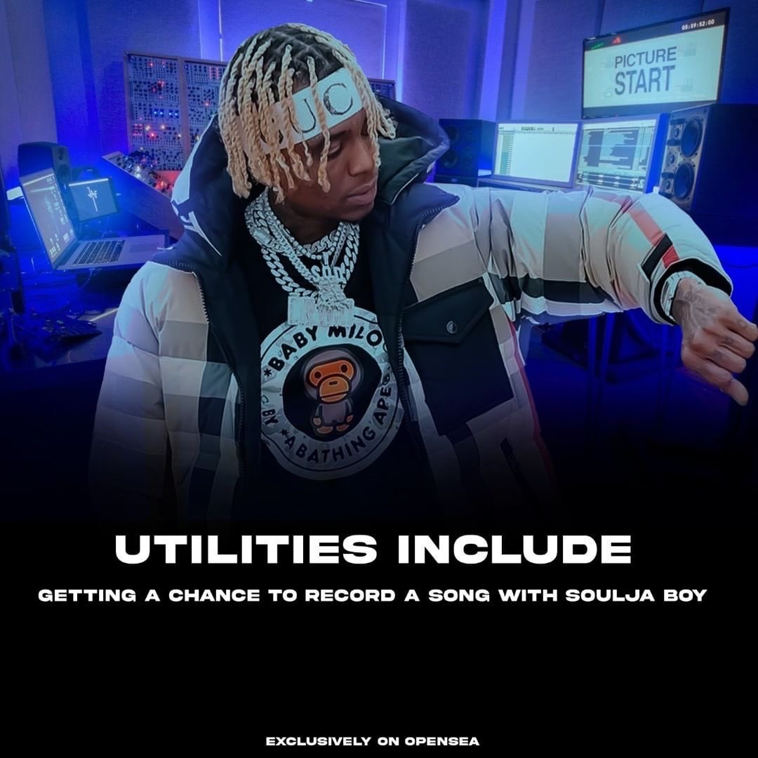 ShodelW's tweet photo. @SouljaBoyNFT 🔥🔥🔥🔥 1st rapper to offer a feature on a song as a nft #firstrapper #souljaboy #nft @souljaboy https://t.co/PxcLImIyne