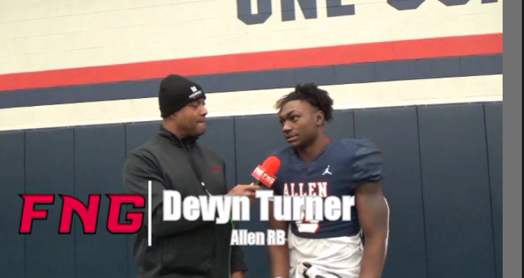 FridayNghtGlory's tweet photo. VIDEO Allen Running Back Devyn Turner talks about the Eagles 53-28 win over Braswell &amp; moving forward in the 2021 playoffs https://t.co/21pey4pY2x #txhsfb #FNGsports https://t.co/7N2eONiyVz