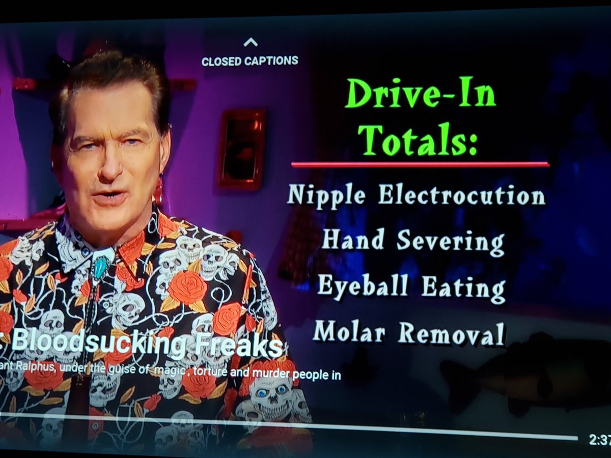 BDog21211's tweet photo. Epic #driveintotals for #bloodsuckingfreaks &amp; this isn't even all of them. Cannibalism always gets my attention. My favorite gory movie scenes are people cut in half, disembowelments, &amp; people as food. #TheLastDriveIn @therealjoebob @kinky_horror @TheMutantFam https://t.co/xkjekjL9ag