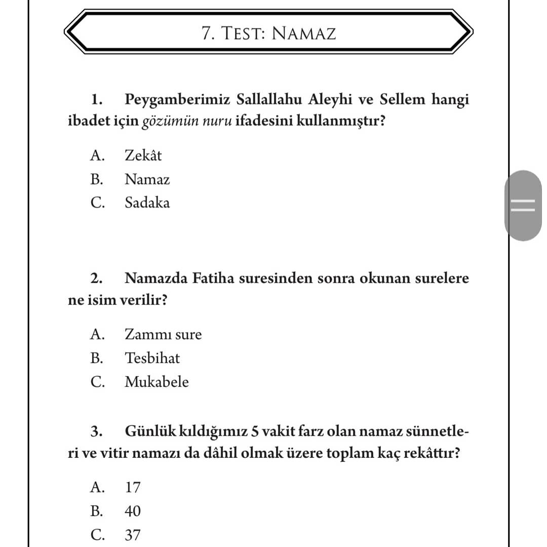 YAZAR olarak İLK KİTABIMIZ da çıktı Elhamdülillah...
Temel Dini Bilgilerimizi test usulü ile hatırlama ve eksiklerimizi öğrenme amacıyla hazırlanmış, yediden yetmişe herkesin istifade edebilir...
Kitabı Temin etmek isteyenler şu adresten ulaşabilir
m.kitapyurdu.com/index.php?rout…