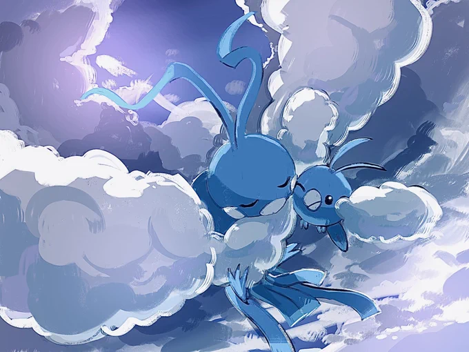 #私の絵柄で見てみたいポケモン 
チルタリス(+チルット) 