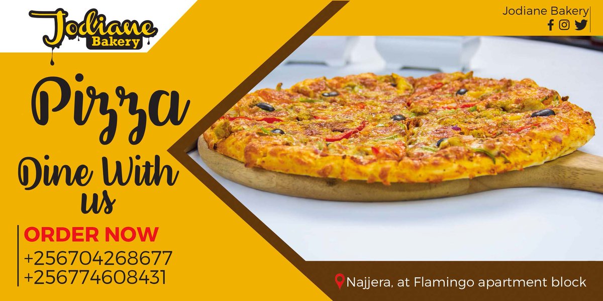 jodianebakeryug's tweet photo. All kinds of Pizza at an affordable price @jodianebakeryug that is, beef, chicken, bacon/sausage, veggie, Hawaiian &amp; margarita pizza.

Located  in Najjera at Flamingo apartment block 

#food #snack #photoedit #pizza #resturants #foodphotography #bakery https://t.co/CfxdTJAKPC