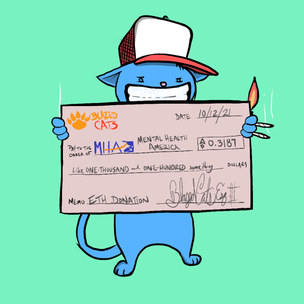 BlazedCats's tweet photo. Your daily reminder that we have donated over $300k to 
@MentalHealthAm
 #BlazedChecks #EndlessUtility #AutomatedDonations https://t.co/0Zn3dfB2iz