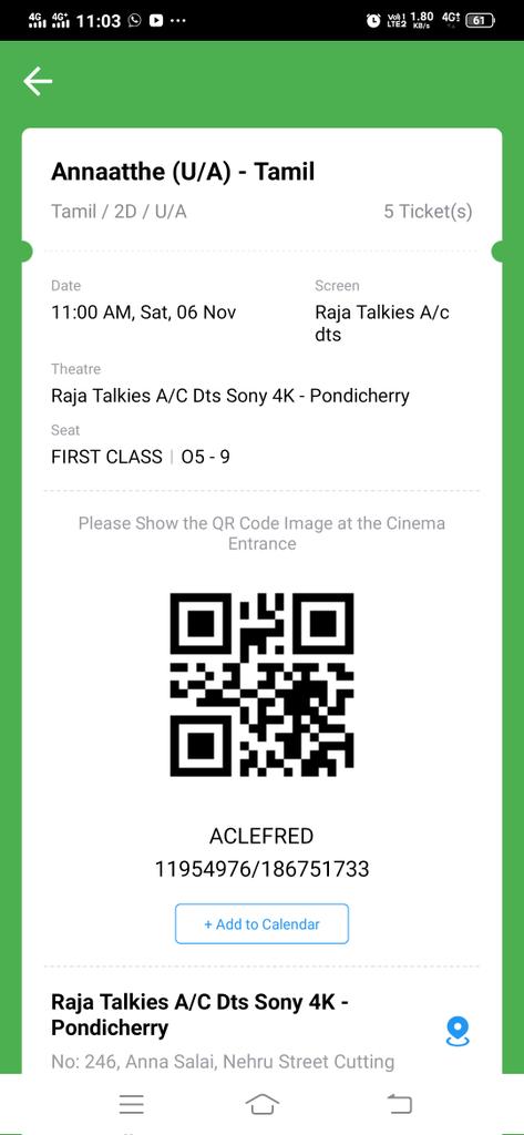 RajiniBritto's tweet photo. #AnnattheDeepavali
#Houseful show at #Raja Theater -Pondicherry
#showcount 4 https://t.co/dvmPnpcySW