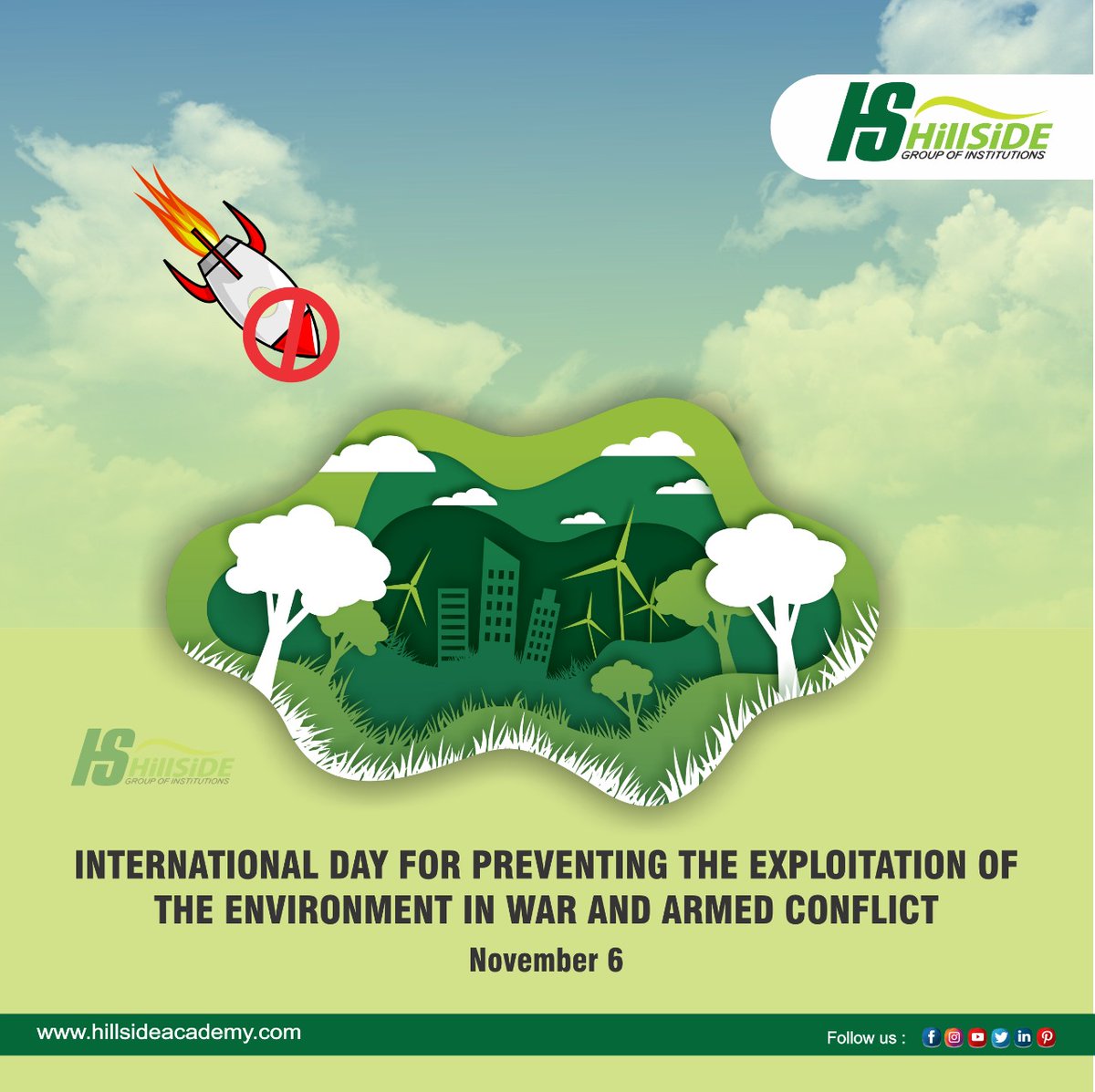 hillsidebschool's tweet photo. International Day for Preventing the Exploitation of the Environment in War and Armed Conflict.
#nowar #preventingwar #internationalday #unitednations2021 #natureprotection #environmentalprotection  #armedconflict #internationaldayforprevention #createpeace #Trending #Treasure https://t.co/atA1cFV3fW