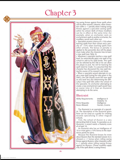 I don't think I've ever seen anyone play an illusionist, odd. #ADnD2E 