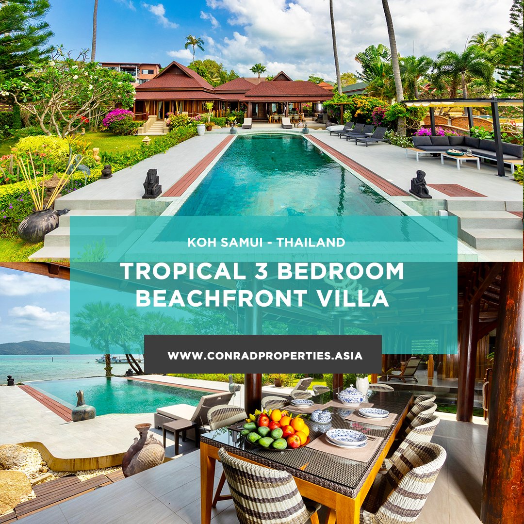 Property_Conrad's tweet photo. 𝗕𝗘𝗔𝗖𝗛𝗙𝗥𝗢𝗡𝗧 𝟯 𝗕𝗘𝗗 𝗧𝗥𝗢𝗣𝗜𝗖𝗔𝗟 𝗩𝗜𝗟𝗟𝗔 𝗜𝗡 𝗛𝗨𝗔 𝗧𝗛𝗔𝗡𝗢𝗡
💰 50M THB/ 1.5M USD

Listing details ▶ https://t.co/H4CWZVDRT7 

Contact for Viewing:
📞  +66 92-959-1299
📩  sales@conradproperties.asia

#LuxuryVillas #KohSamui #RealEstate #thailand https://t.co/C0BomZuSDs