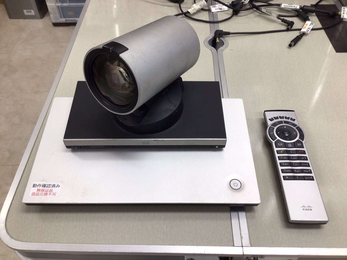 PCEYES1's tweet photo. 入荷情報！
【ジャンク】会議システム
Cisco TelePresence SX20
本体、カメラ単体での動作確認済み
専用ケーブル欠品の為、接続しての動作未確認
本体、カメラ、リモコンのみ

価格3,000円　税込　無保証品

#CISCO #会議システム #ジャンク https://t.co/SbWxhj7Ds2