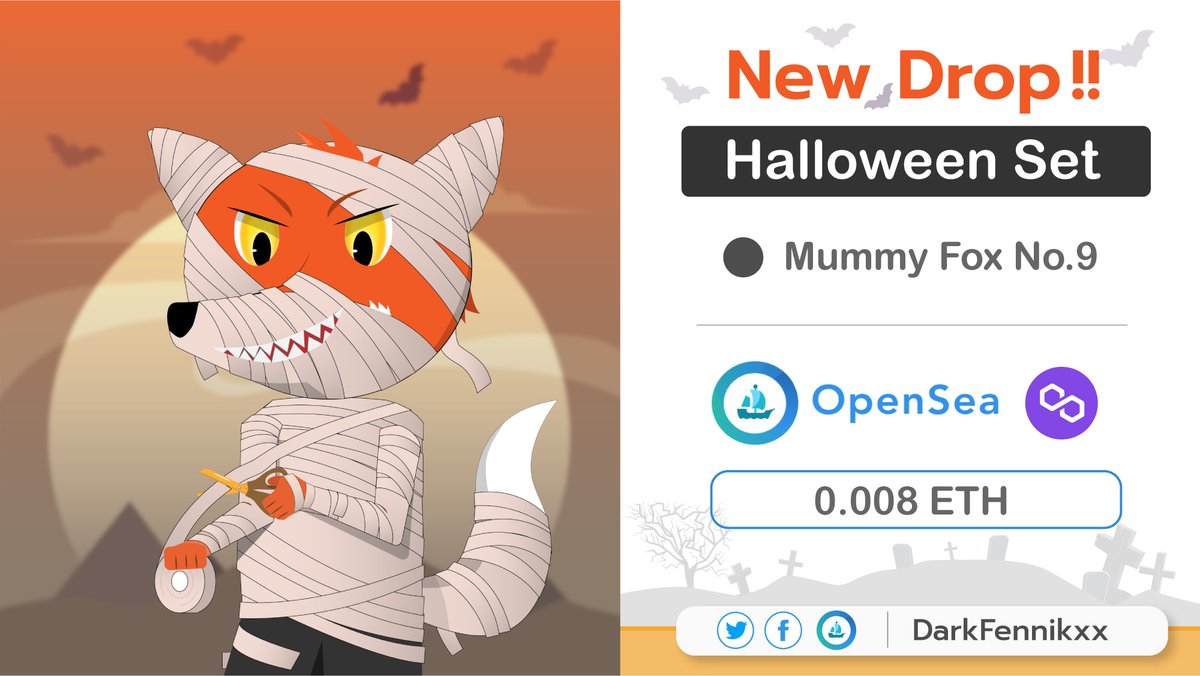 🔥🦊New Drop No.9 !!
"What does the fox hold!?" 👻🎃

✅Fox hold Scissors, making his own mummy suit.

Adopt him now at 🌊: bit.ly/3mRKNTv
Meet all foxes 🦊: opensea.io/collection/wha…
.
#NFTs #nftcollector #NFTCommunity #NFTcollectibles #NFTdrop #NFTTHAILAND #polygonNFT