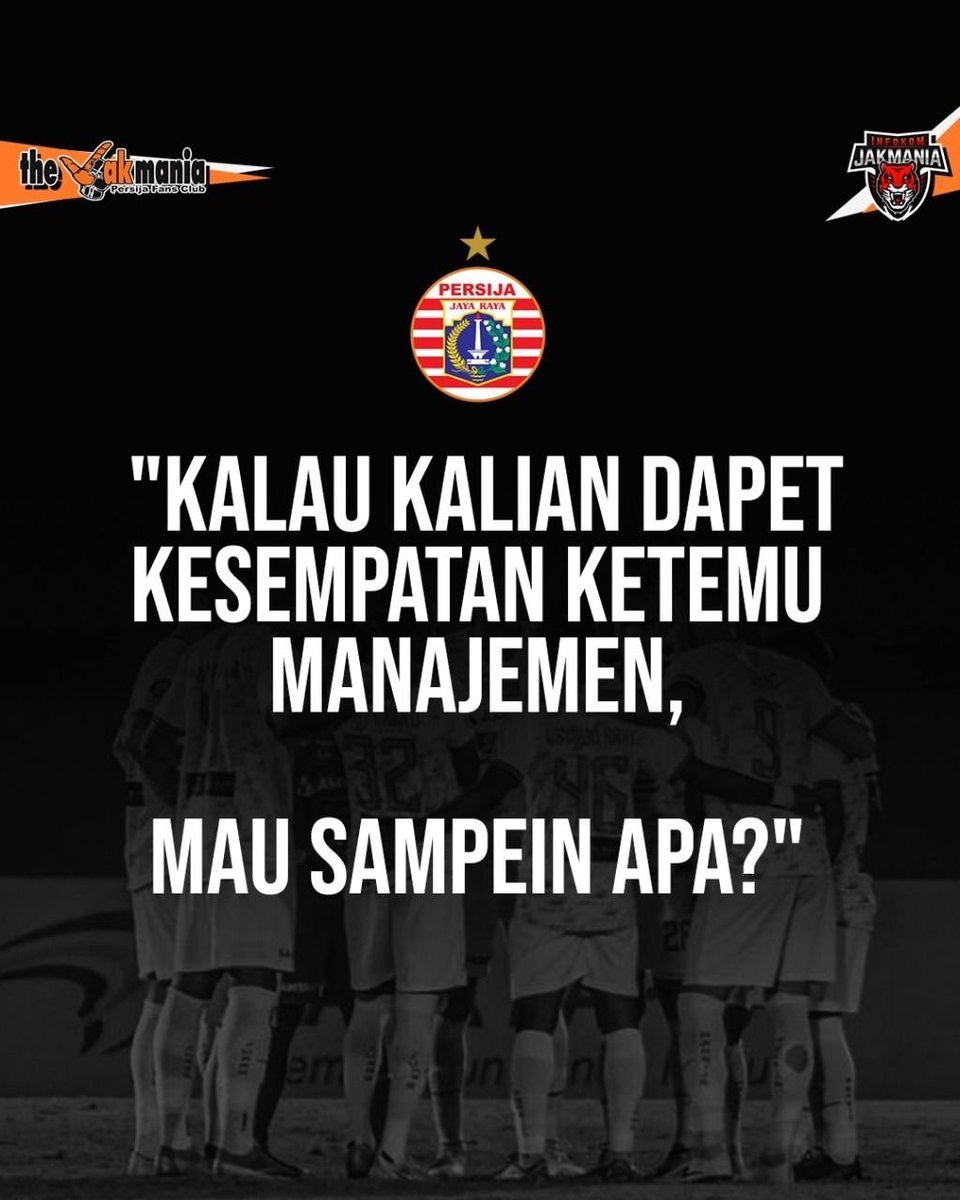 InfokomJakmania's tweet photo. "Ketika kalian berharap kami terus bersorak mendukung agar tim ini bisa bermain maksimal &amp; meraih kemenangan, maka izinkan juga kami mengkritik disaat kalian bermain tidak seperti seharusnya."

Kalau dapet kesempatan ketemu Manajamen @Persija_Jkt apa yang mau kalian sampein? https://t.co/8Tpk42zoPV
