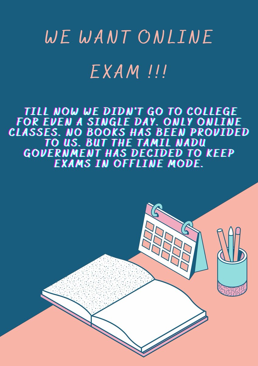 BALASURYAS18's tweet photo. #WeWantOnlineExams 
@aufastupdates 
@mkstalin 
@CMOTamilnadu 
@KPonmudiMLA 
@Udhaystalin https://t.co/rxlosoqxsf