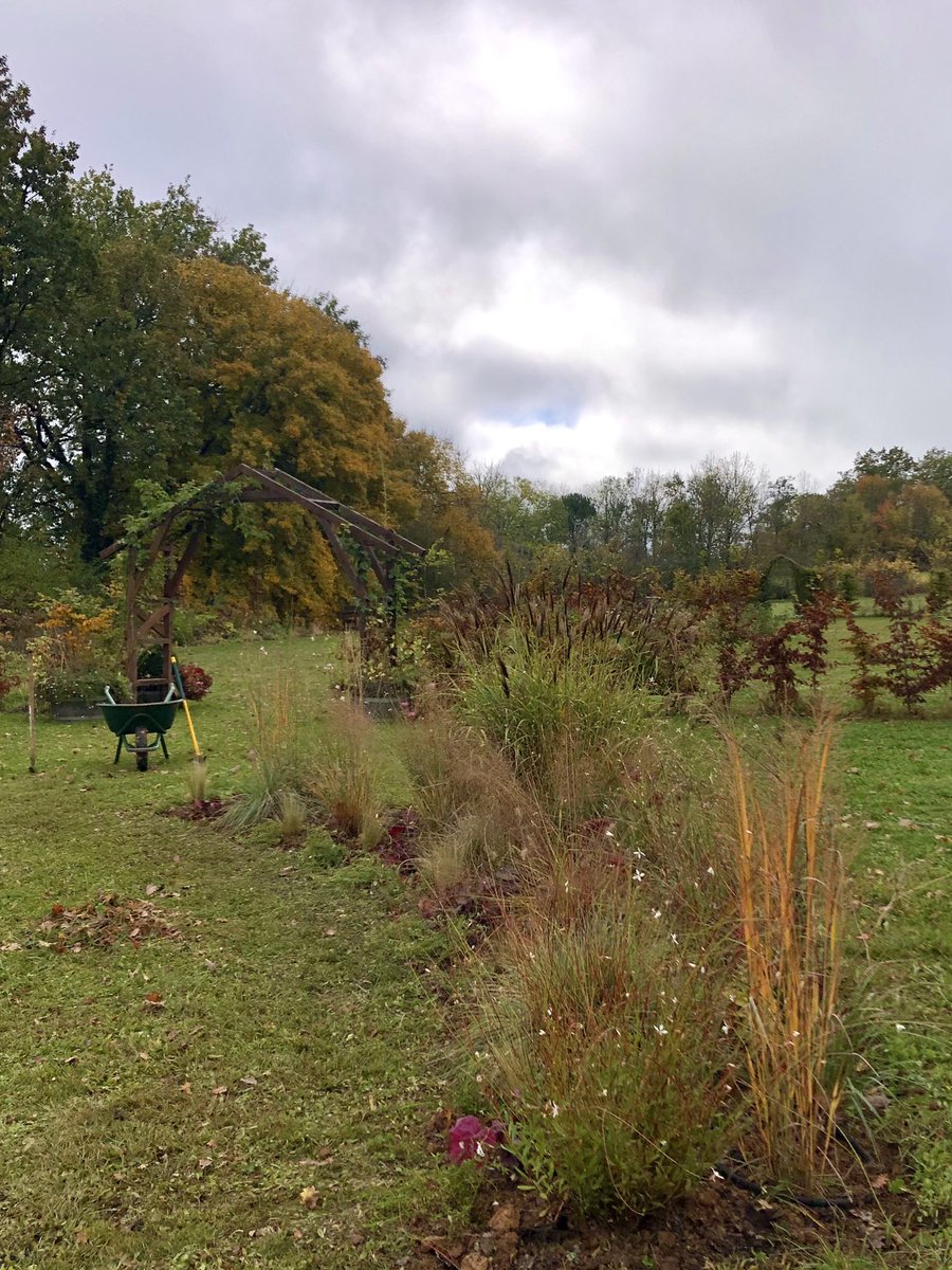 PennAllenwrites's tweet photo. Had a busy couple of days enlarging the first of four grass borders, steadily getting closer to where I want to be. Starting on the next one this morning, wish me luck! #grassborder #grassgarden #ornamentalgrass #mygarden #swfrance https://t.co/ueq2yFMOgQ