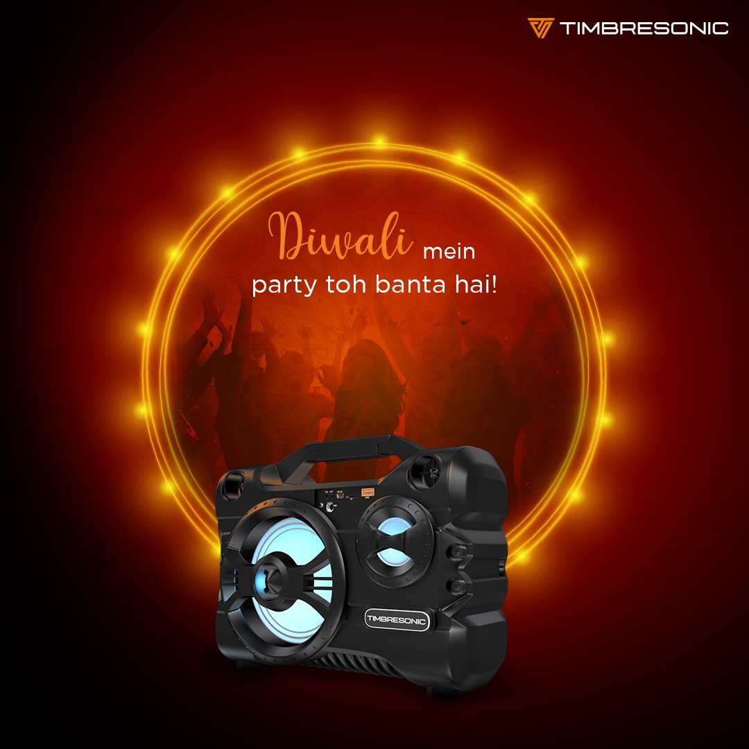 Timbre_Sonic's tweet photo. We’re at the forefront of the audio revolution and we’re here to ensure everyone’s ready for our #DiwaliPartyOn! 

#TIMBRESONIC #Diwali #Festival #Festive #FestiveSeason #Mojo #Live #Music #Audiophiles #Sound #AudioLover #SpeakerLife #BluetoothSpeaker #Portable #Party #PartyTime https://t.co/Ldual4qpKf