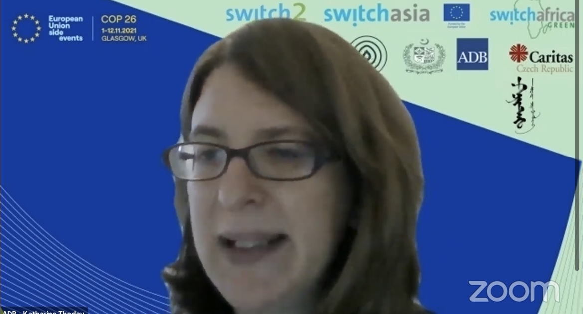 switchasia's tweet photo. Happening now @COP26 @EU_Partnerships. For a just transition to a circular economy we must leave no one behind. Inclusion, building partnerships and sharing experiences key to make the #Switch happen! @chantalmarie7 @JanaZilkova @StahrCosima @ClimateChangePK @ADB_HQ @switchafrica https://t.co/bsO8mhuxar
