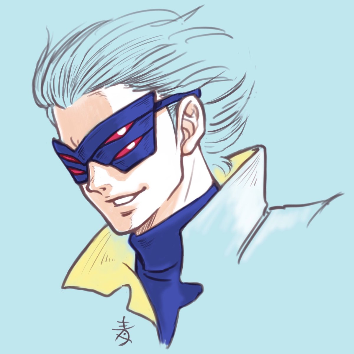 7年前の今日 Gレコ マスク部隊の強襲 放送日でしたね マスク部隊のアーボ 青ビト 健やかバイスタンダー Aobito Healthy Bystander のイラスト