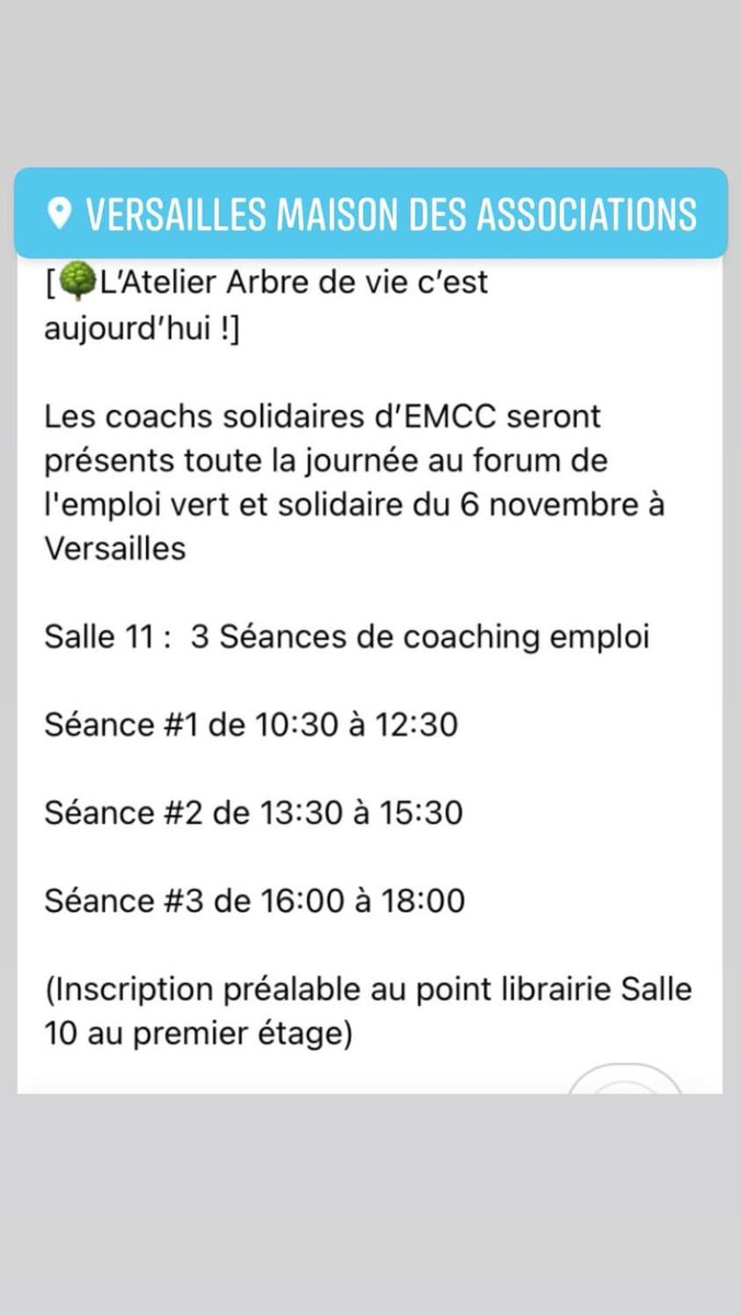AlternatibaVGP's tweet photo. C’est Aujourd’hui !!! 🌳🕵️💡 [Forum Emplois Verts et Solidaires + garderie enfants durant votre visite 🎨] 

🚴📍 Rdv le Samedi 6 Novembre 2021 
de 10h à 18h 
à Versailles Maison des Associations
2 bis place de Touraine, 78000 Versailles. #PasseSanitaire #EntreeGratuite https://t.co/XqZgZuVgq7