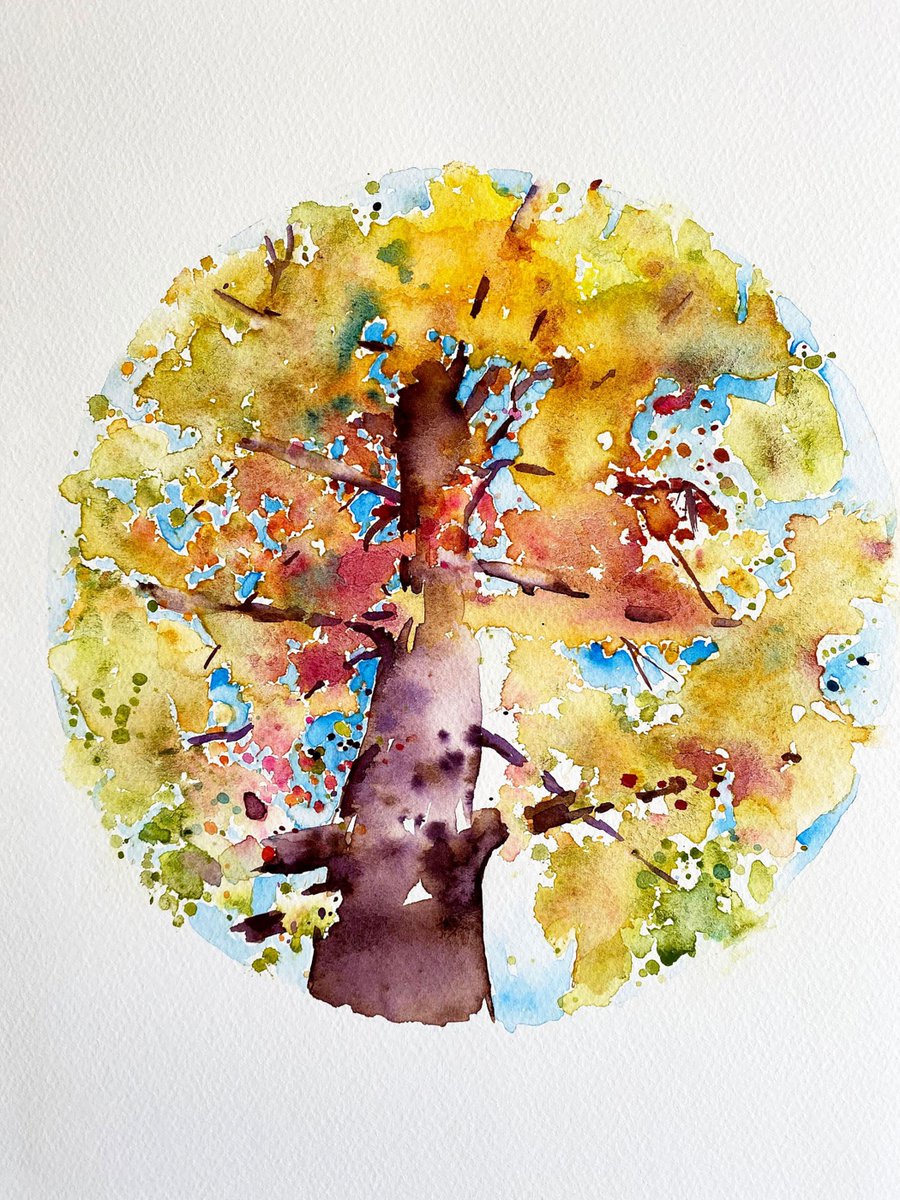JoyWatercolour's tweet photo. Watercolor Autumn Tree Original Painting. One of a kind handpainted artwork of a tree in fall colors. https://t.co/XVbxvUGRUt #autumnart #autumntree #autumnleaves #autumnfoliage #originalpainting #ooakhandpaintedart #watercolortree #watercolorautumn #autumnwatercolor https://t.co/Rybjs30f0d
