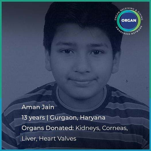 ORGANINDIA1's tweet photo. Aman Jain may have left us too early, but his legacy will live on forever. His parents made the brave decision. Aman’s organs helped lives of over 6 people. In honour of National Organ Donation Day, we encourage you to become an organ donor. pledge today @ https://t.co/9rTfroohZ7 https://t.co/Jw60WnVhPt