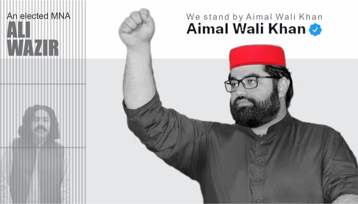 HayatRoghaani's tweet photo. Aimal Wali Khan is standing for an elected Pashtun MNA, Ali Wazir kept behind the bars. Will you #StandByAimalWaliKhan? Retweet for "Yes".
#ReleaseAliWazir https://t.co/4FKWoTA0By