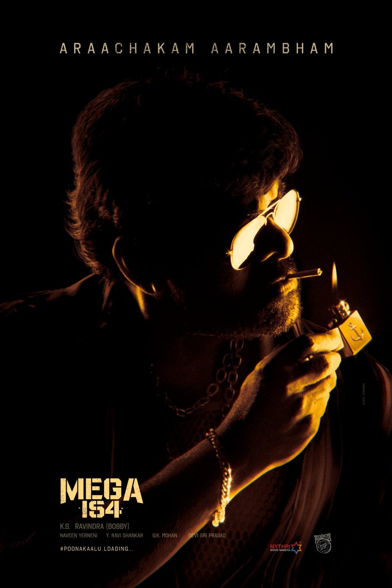 SLMediaOffl's tweet photo. Araachakam Aarambham 💥💥

Presenting the 'Mass Moolavirat' from #Mega154 😎😎

Megastar #Chiranjeevi - #bobby #DSP ❤️❤️ https://t.co/6YMvZ1HfqC