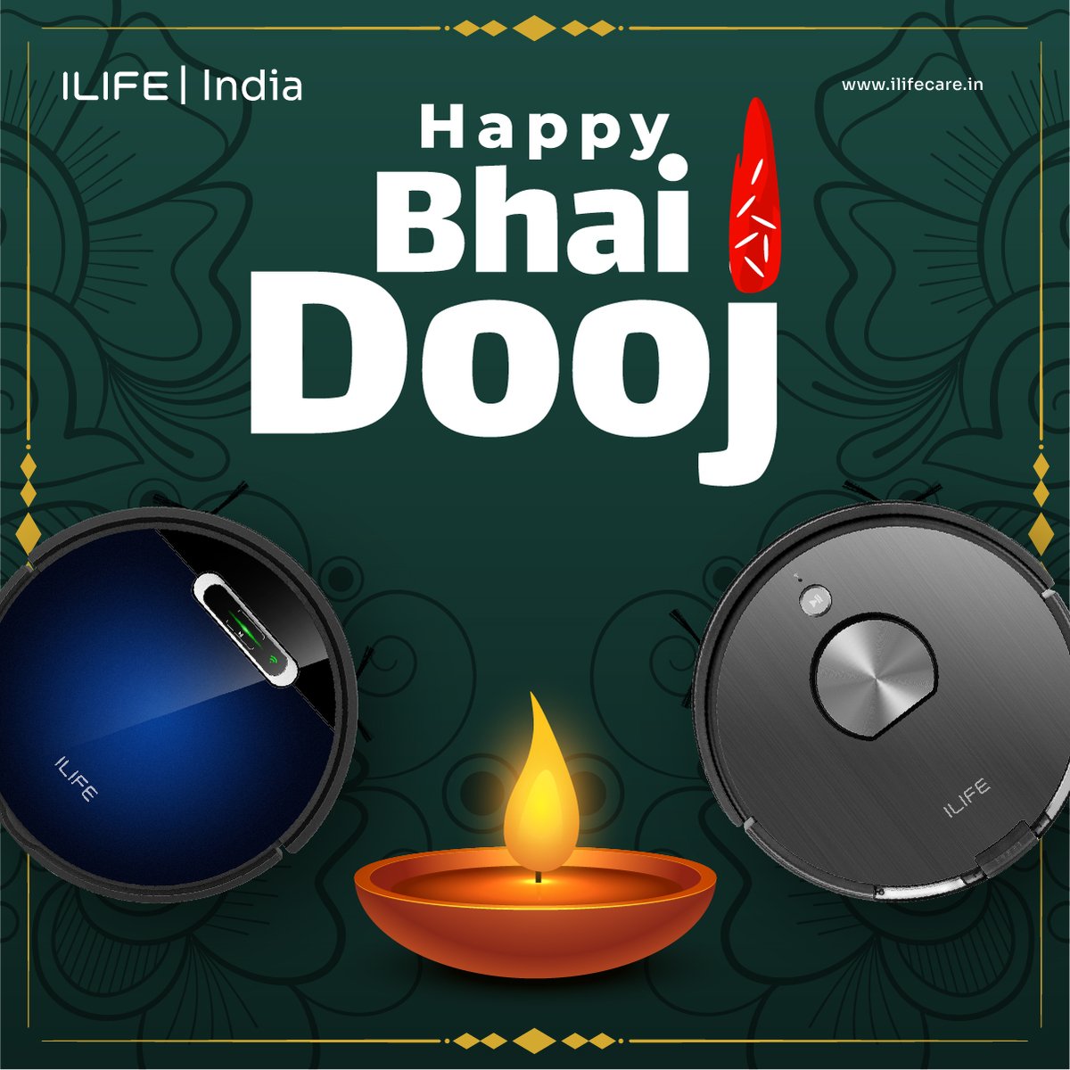 ILIFE_Robotics's tweet image. Happy Bhai Dooj from ILIFE India #ilifeindia #BhaiDooj #smallhelper #roboticvacuumcleaner
