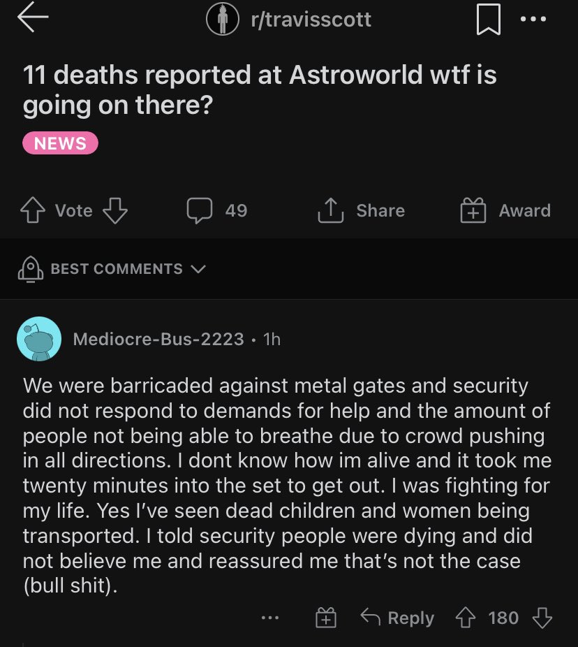 wrxghxul's tweet photo. nah, fire the fucking security for not believing this dude #AstroWorld https://t.co/Qr2G7hXDgF