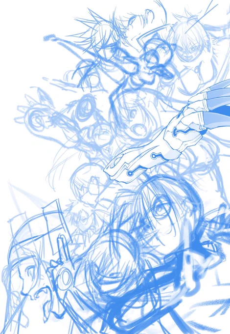 iPadでラフ描いてパソコンで仕上げます。データ移動するのにLINEがめちゃくちゃ便利…。 