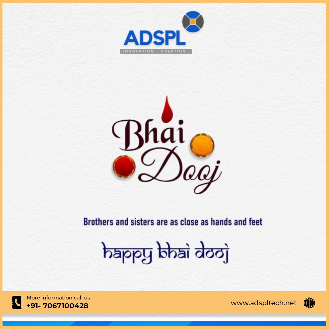 AdsplTech's tweet photo. May our bond becomes strong and unbreakable as steel. 

#adspltech #adspl #chatbot
#chatbotexpert #chatbotcompany
#bhaidooj #diwali #bhaidoojspecial #bhai #rakhi #bhaibehen #rakshabandhan #love #bhaibhai #brothersisterlove #festival #softwaredevelopment #consulting #software https://t.co/eoaiPEyAJx
