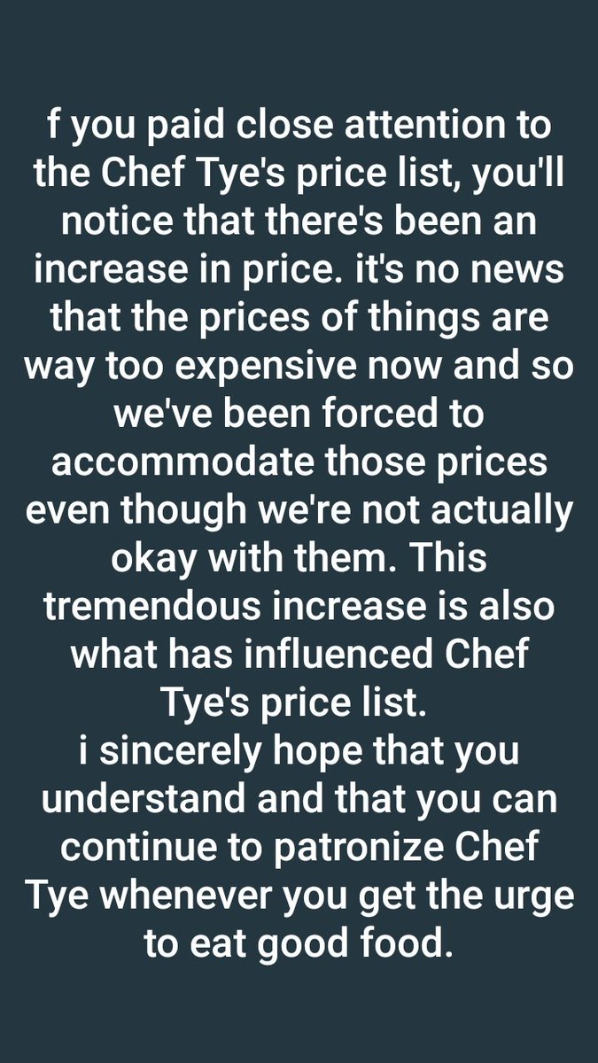 tye_chef's tweet photo. Good morning, i hope this meets you well ! #ChefTye back on the 12th of November !! see you soon ! https://t.co/BprmeTL3Oi