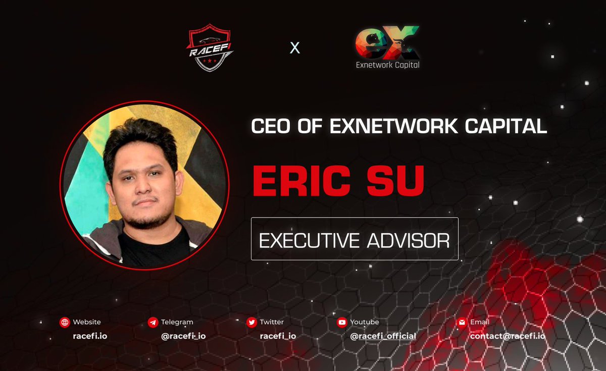 𝐎𝐅𝐅𝐈𝐂𝐈𝐀𝐋 𝐀𝐃𝐕𝐈𝐒𝐎𝐑 𝐀𝐍𝐍𝐎𝐔𝐍𝐂𝐄𝐌𝐄𝐍𝐓 🔥

The team is excited to welcome Mr <a href="/ericzoo/">Ericzoo 🎯</a> as a strategic advisor. Eric is the CEO of <a href="/exnetworkcap/">Exnetwork Capital</a> - a hyperconnected early-stage fund has over 10 active communities centered around various crypto 🎉

#RaceFi