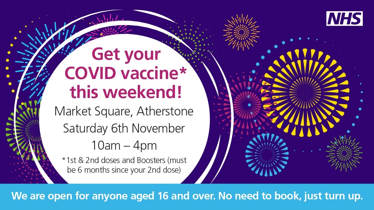 AtherstoneLC's tweet photo. Walk-in Covid Vaccination Clinic TODAY in Atherstone https://t.co/gY1NQC5wLs