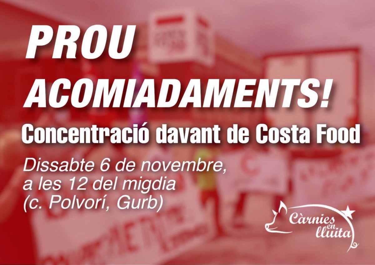 elsetembre's tweet photo. #ENMOVIMENT
Aquest dissabte, concentració davant l'empresa #CostaFood de Gurb
▶️ Des de @CarniesEnLluita assenyalen l'empresa per haver practicat acomiadaments com a represàlia per l'activitat sindical d'alguna de les persones acomiadades https://t.co/CR6RLswAsU
