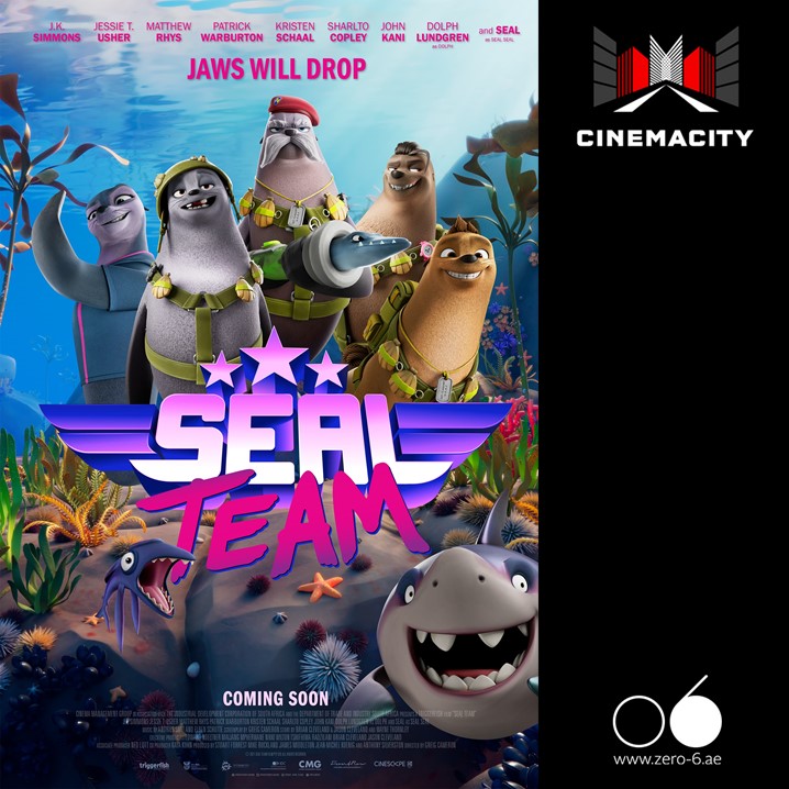 Zero6mall's tweet photo. The SEAL TEAM is fighting against a gang of sharks🦈
Watch the animation movie #SEALTEAM today and experience it on #Cinemacity screens at 06 Mall #Sharjah!
#alefgroup #alefretail #anexperiencebyalef #06mall #sharjah #uae #emirates #movienight #animation #weekend @cinemacityuae https://t.co/vairznbRZh