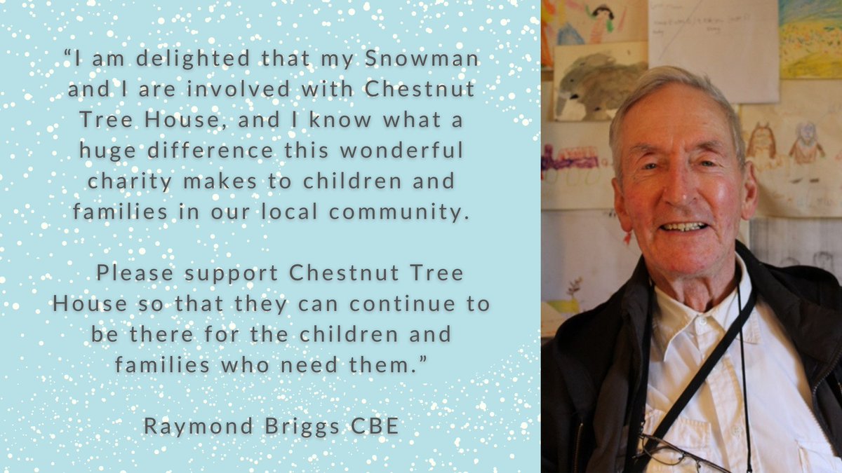 ChestnutSussex's tweet photo. The #SnowmanSpectacular Online Auction is NOW LIVE, until 9pm on Sat 4 Dec. To mark the launch of the auction, we'd like to share this message from our Patron and creator of @TheSnowmanHQ, Raymond Briggs CBE 💛 Bid now: https://t.co/si4MSfOj93 ⛄ #charityauction #makeadifference https://t.co/PgUkeoIKcB