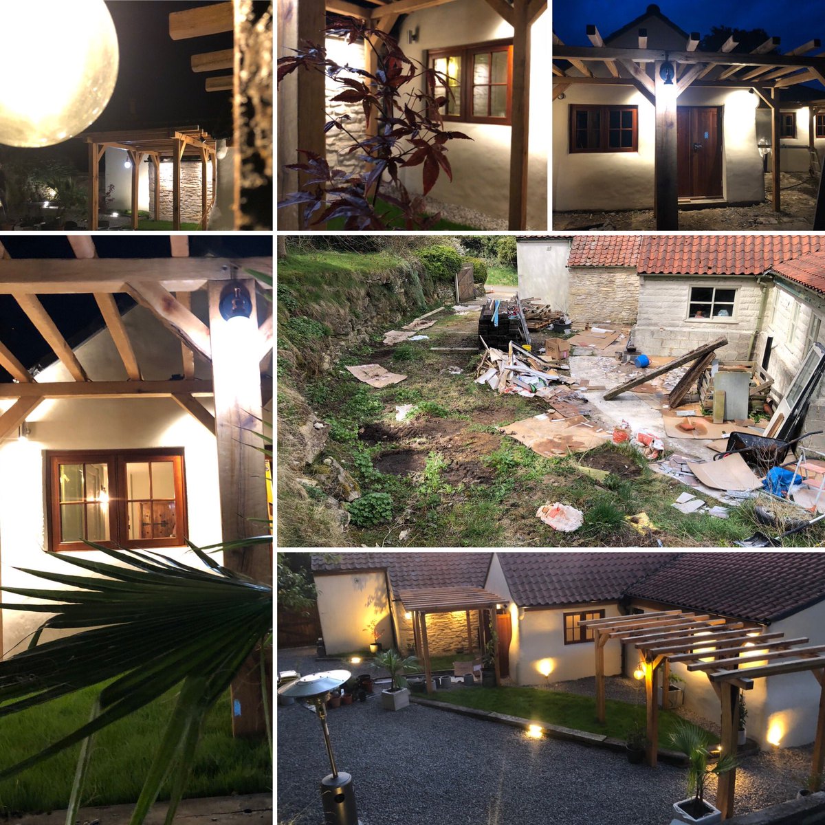 HareScawton's tweet photo. It’s our 9 yr anniversary 
It’s been a hard slog but we’ve achieved more than we could  EVER dreamt of! 
Before/after photos reminds us of the blood/sweat/tears
Thanks @chefpauljackson for building this (literally!) with me💪 🔨There’s no one else I’d do it for!
#TeamJacko https://t.co/vFbgvVJhIw