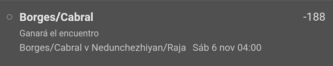 GSETBET's tweet photo. 🎾 Evento: Borges/Cabral vs Nedunchezhiya/Raja
⚡️ Pick: Borges/Cabral win
⭐️ Stake: 3
Comienza en 3 horas
Parlay en el canal de TMFP: https://t.co/acpfavKYIS
#TMFP #FreePicks https://t.co/deqzBQQ7jk